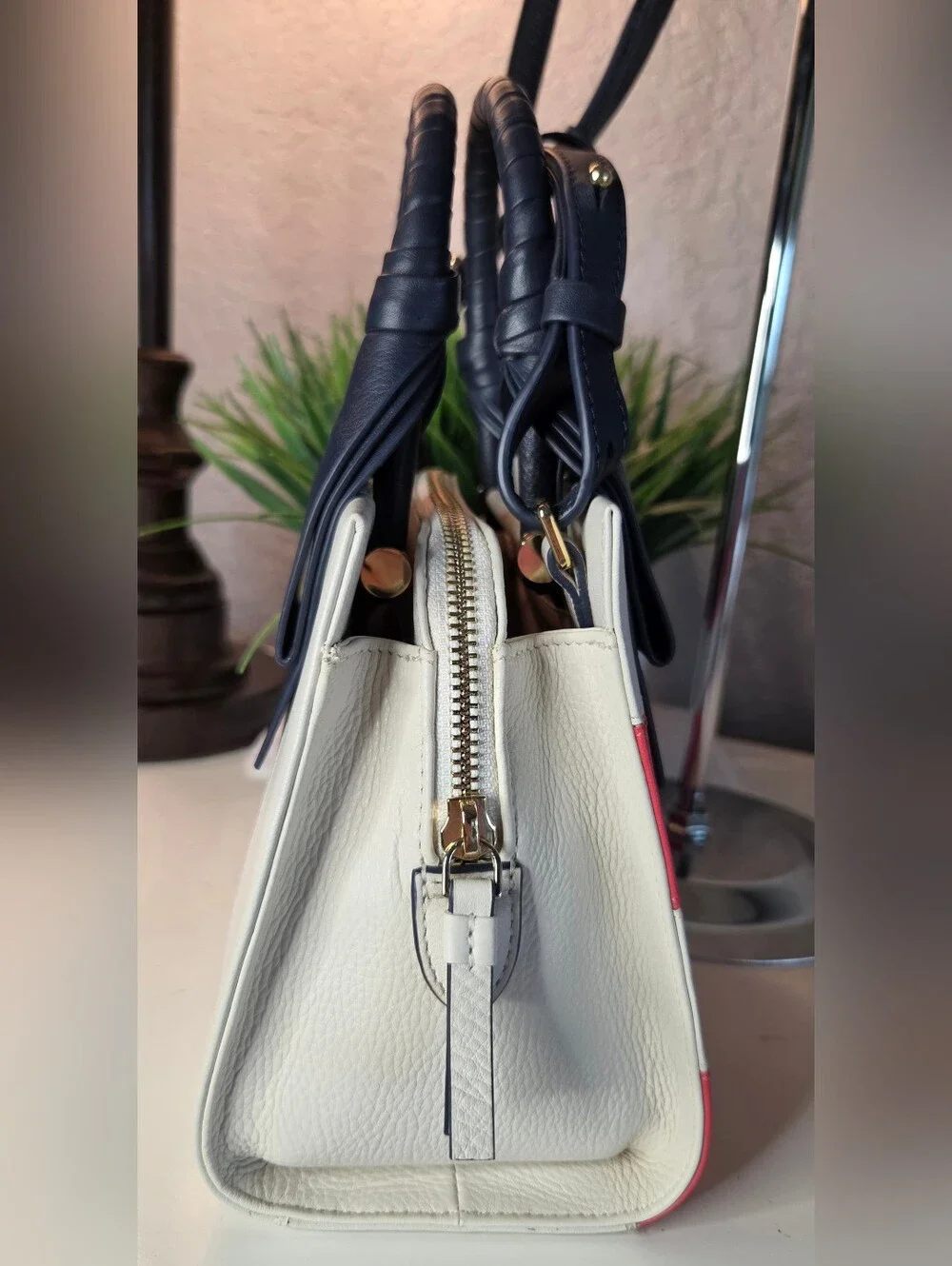 Radley London Finch Lane Stripe Leather Small Grab Crossbody Satchel